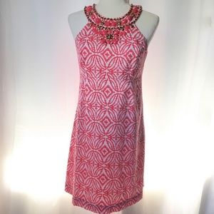 INC Size 6 Embroidered Neckline Dress